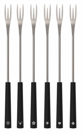 Fondueforks black 6 pieces Kisag